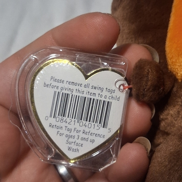 Vintage Chocolate The Moose Ty Beanie Babies Tag Protector 5thGen Retired - Picture 8 of 8